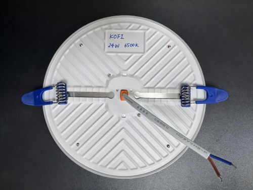 9/24/36W infälld ramlös DOB-panelljus, järn+pp